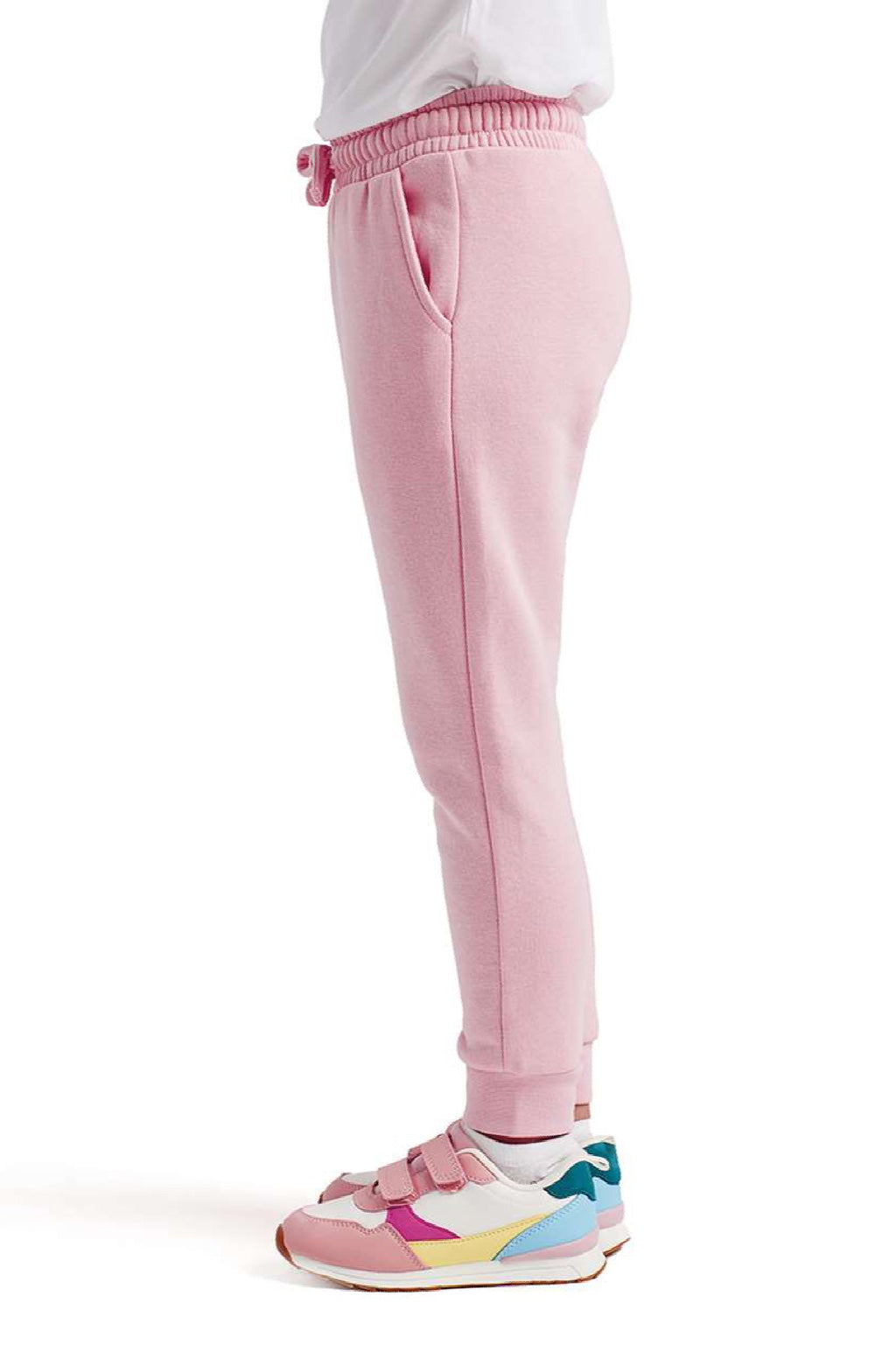 TriDri TD55B Youth Ashley Jogger Sweatpants Light Pink Model Side