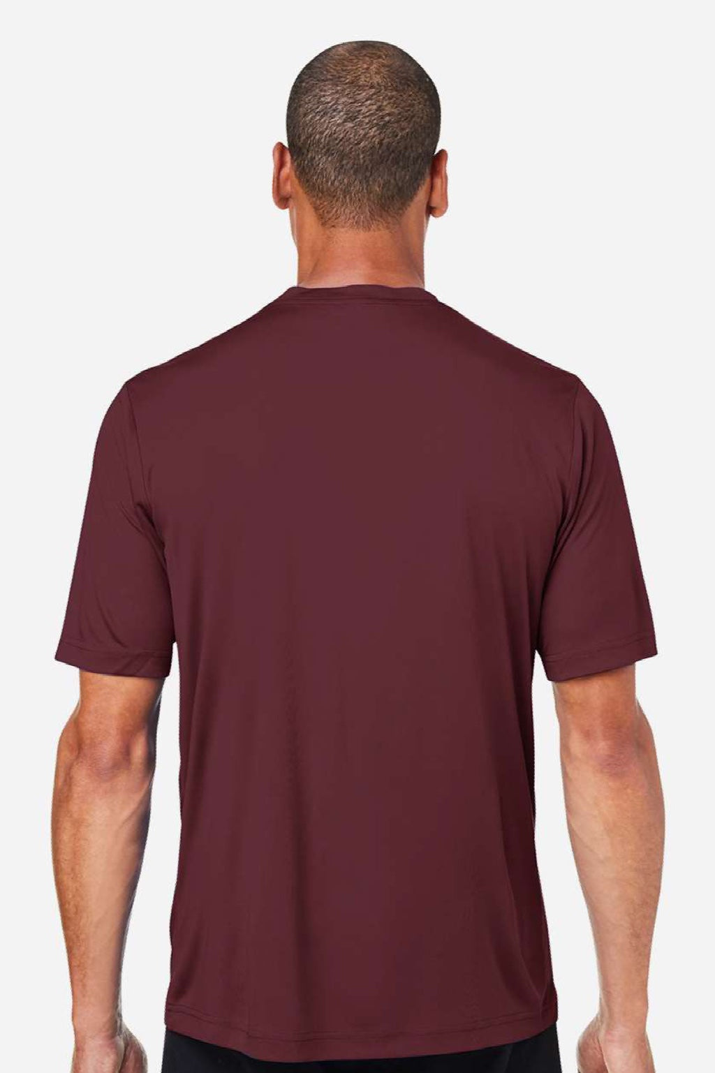 Core 365 CE10 Mens Capital Performance Short Sleeve Crewneck T-Shirt Burgundy Model Back