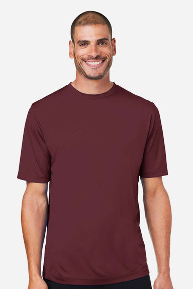 Core 365 CE10 Mens Capital Performance Short Sleeve Crewneck T-Shirt Burgundy Model Front