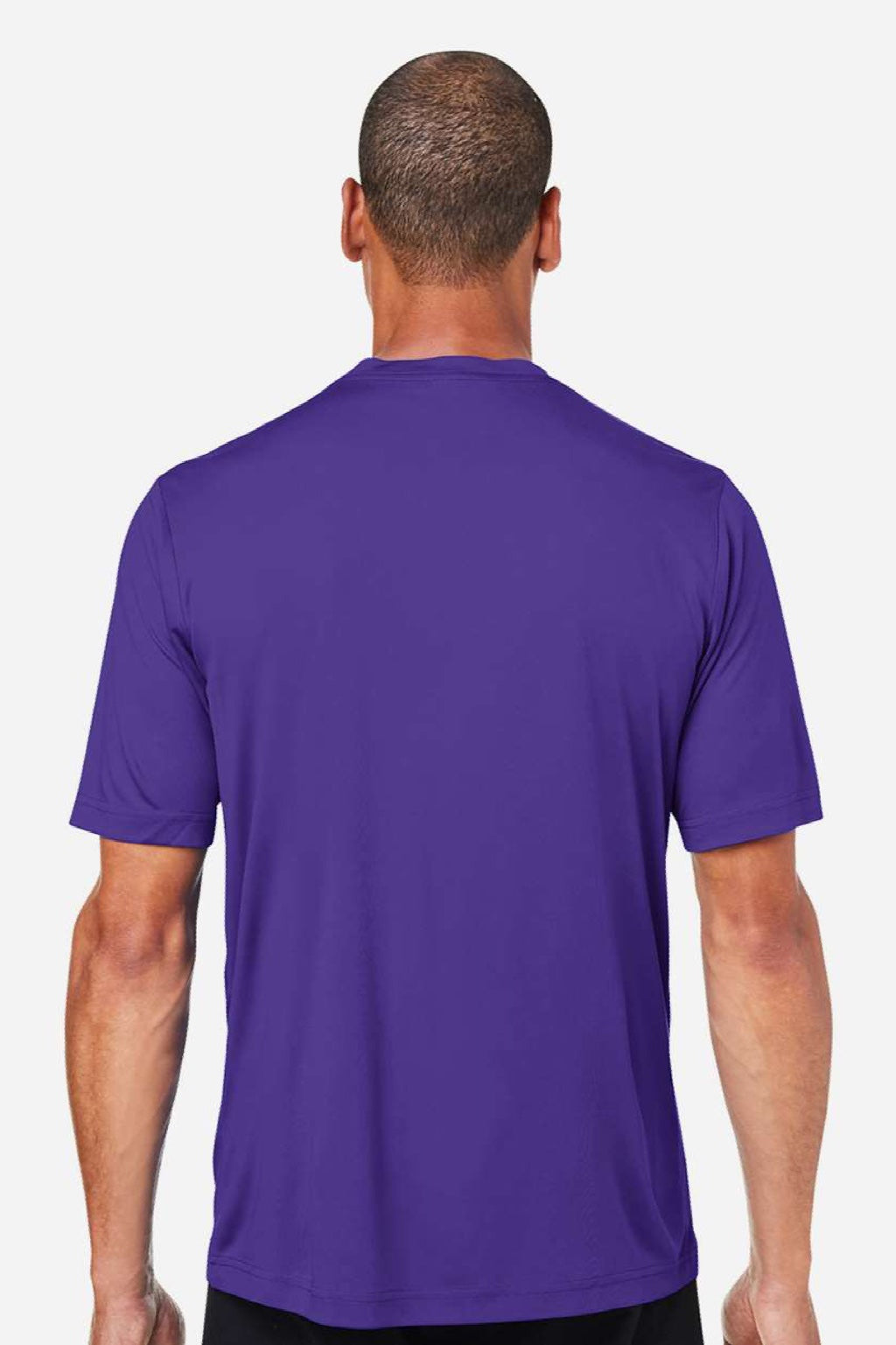 Core 365 CE10 Mens Capital Performance Short Sleeve Crewneck T-Shirt Campus Purple Model Back