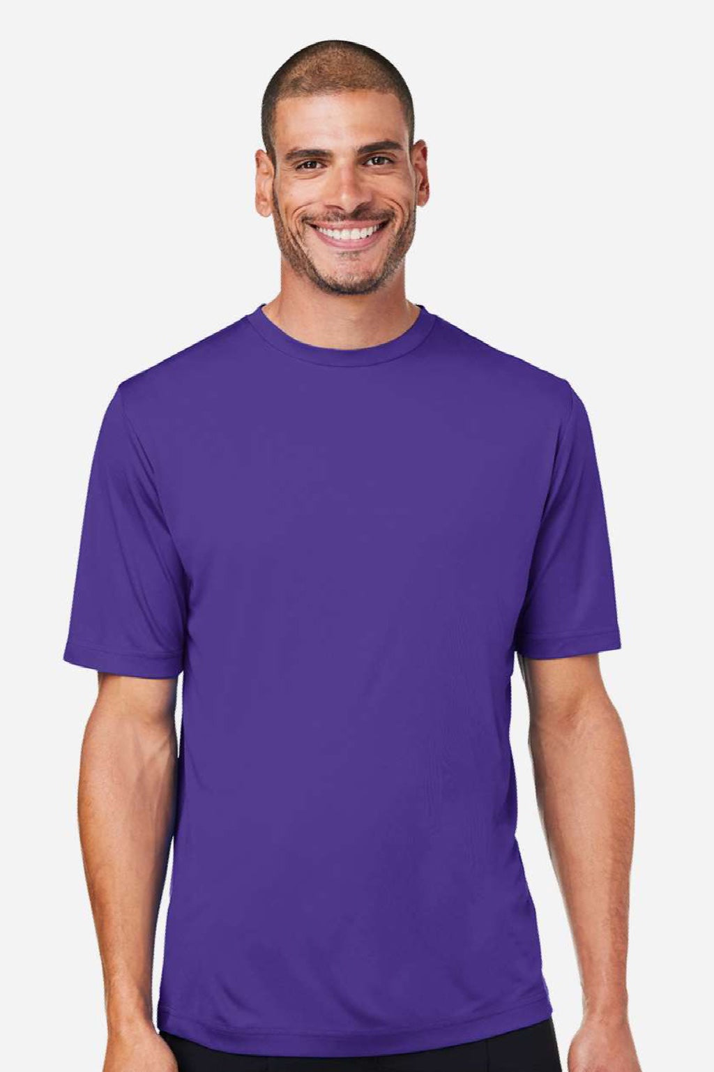 Core 365 CE10 Mens Capital Performance Short Sleeve Crewneck T-Shirt Campus Purple Model Front