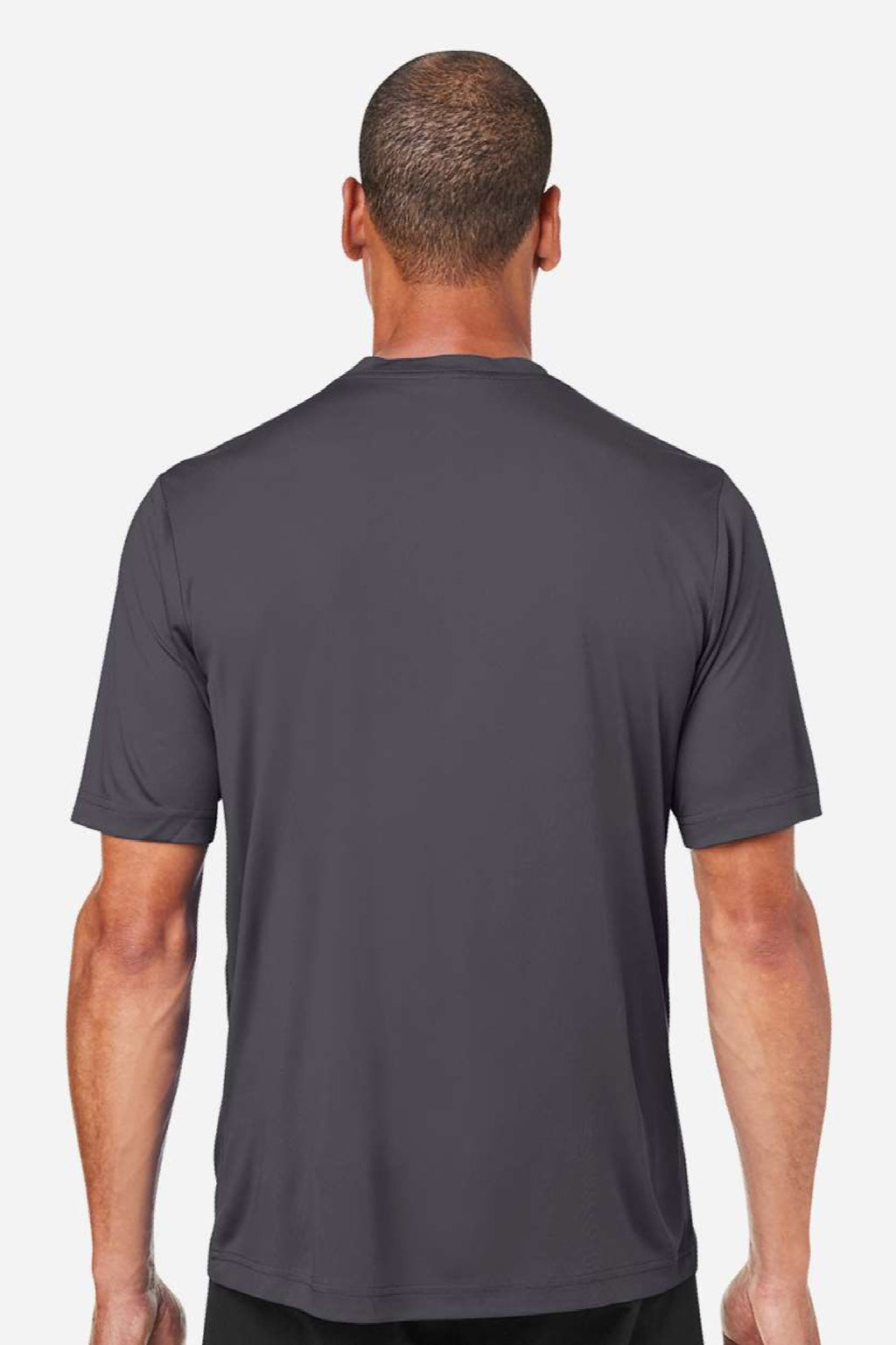 Core 365 CE10 Mens Capital Performance Short Sleeve Crewneck T-Shirt Carbon Grey Model Back