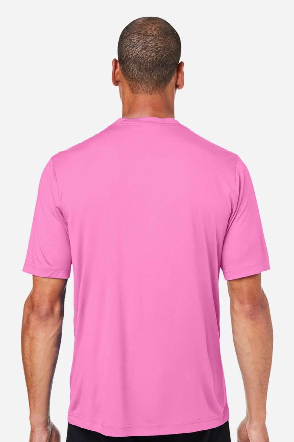Core 365 CE10 Mens Capital Performance Short Sleeve Crewneck T-Shirt Charity Pink Model Back