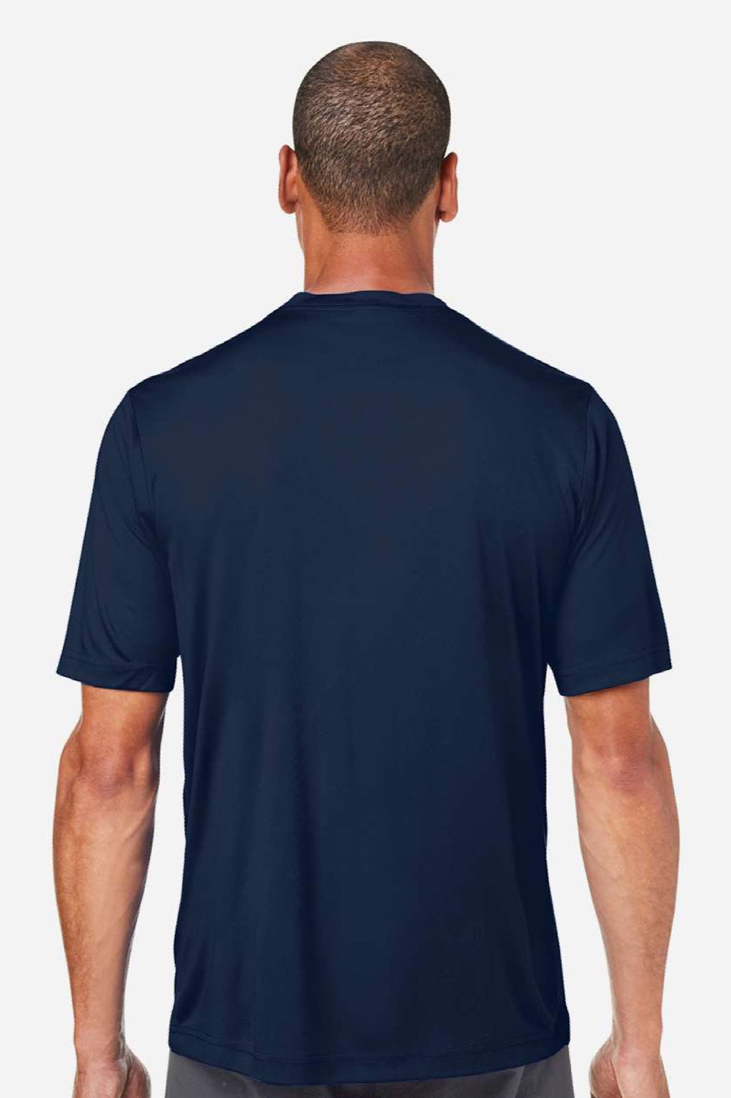 Core 365 CE10 Mens Capital Performance Short Sleeve Crewneck T-Shirt Classic Navy Blue Model Back
