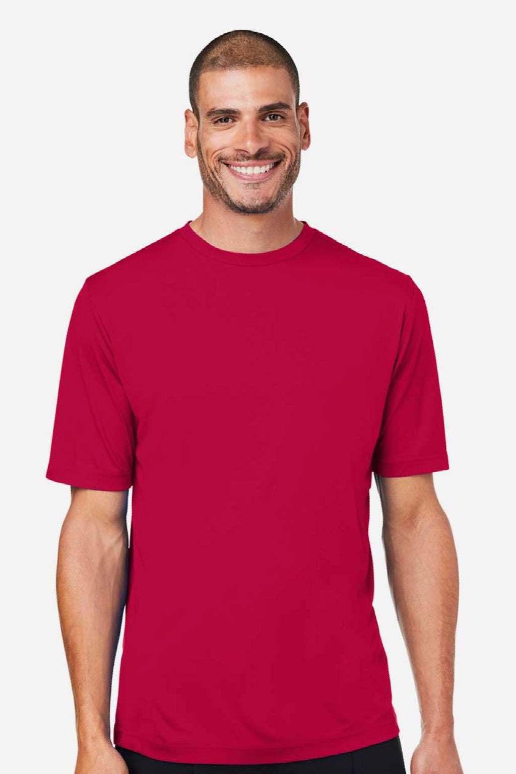 Core 365 CE10 Mens Capital Performance Short Sleeve Crewneck T-Shirt Classic Red Model Front