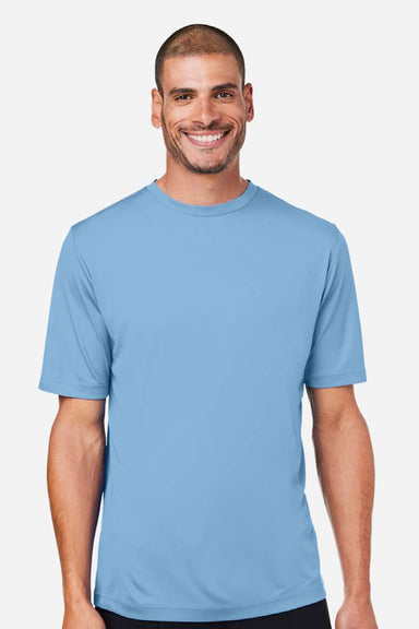 Core 365 CE10 Mens Capital Performance Short Sleeve Crewneck T-Shirt Columbia Blue Model Front