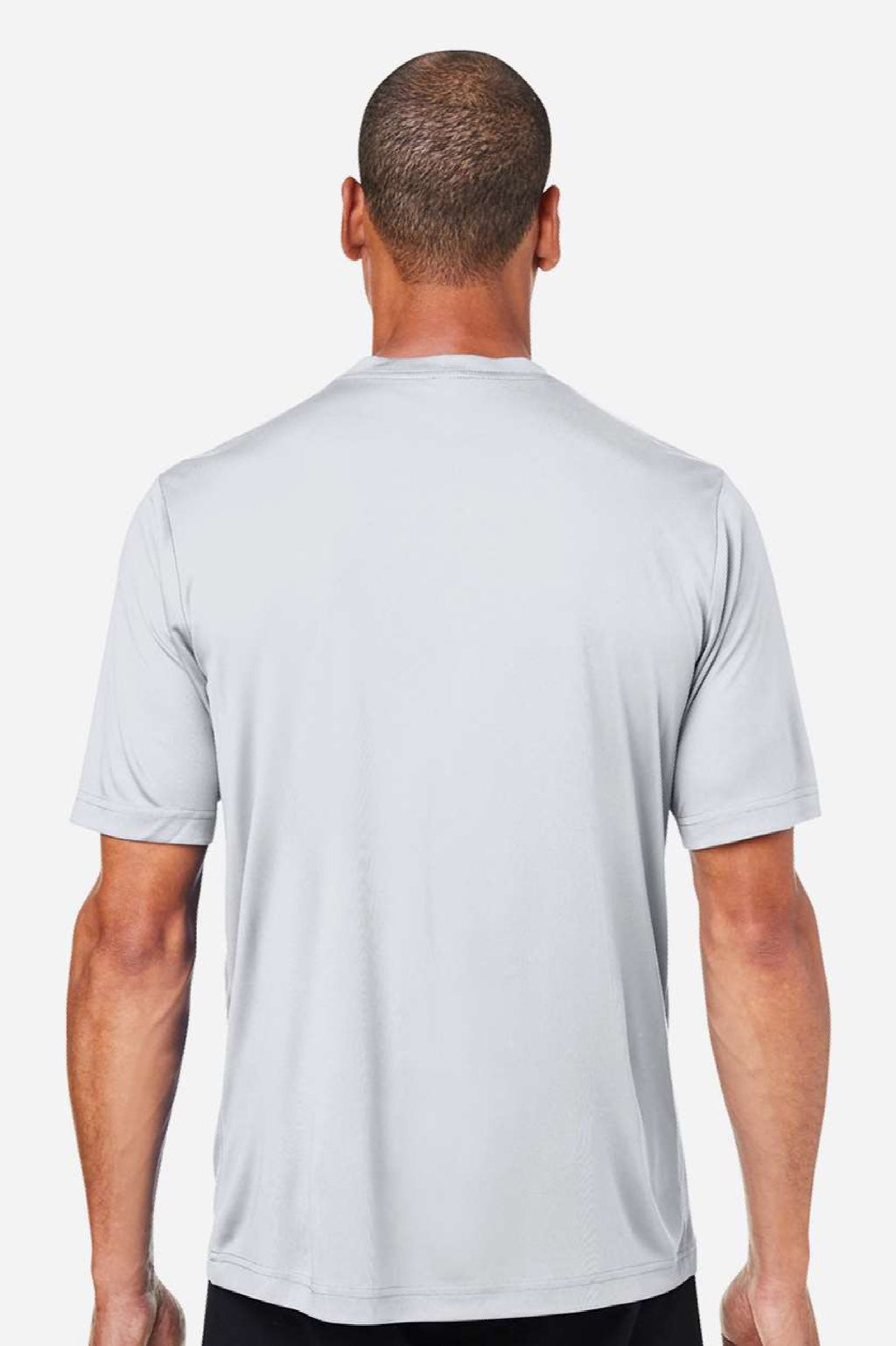 Core 365 CE10 Mens Capital Performance Short Sleeve Crewneck T-Shirt Platinum Grey Model Back