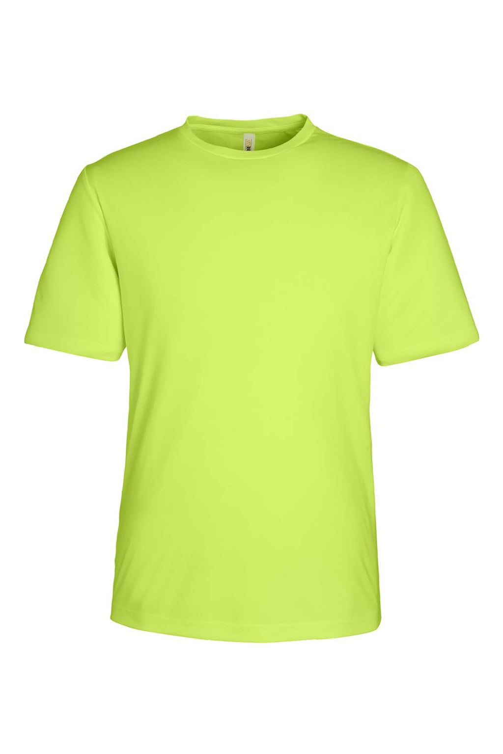 Core 365 CE10 Mens Capital Performance Short Sleeve Crewneck T-Shirt Safety Yellow Flat Front