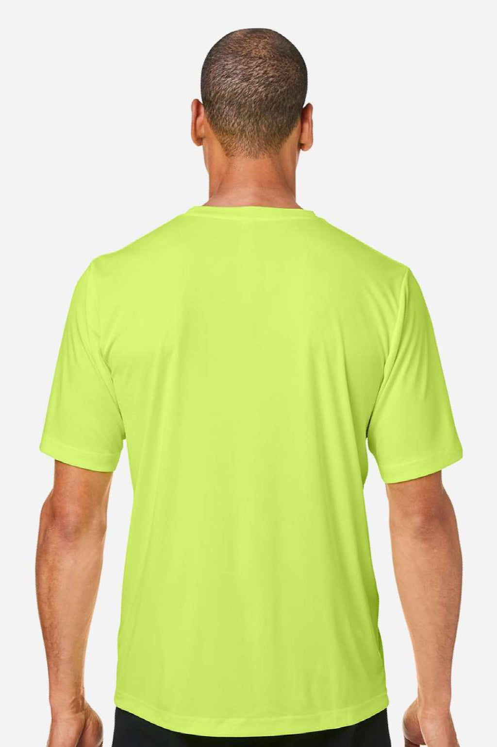 Core 365 CE10 Mens Capital Performance Short Sleeve Crewneck T-Shirt Safety Yellow Model Back