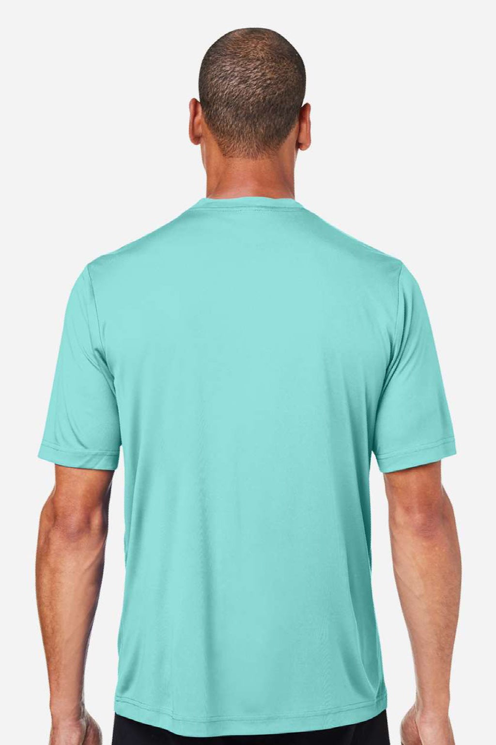 Core 365 CE10 Mens Capital Performance Short Sleeve Crewneck T-Shirt Sea Glass Blue Model Back