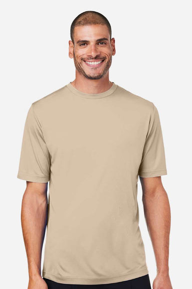Core 365 CE10 Mens Capital Performance Short Sleeve Crewneck T-Shirt Stone Brown Model Front
