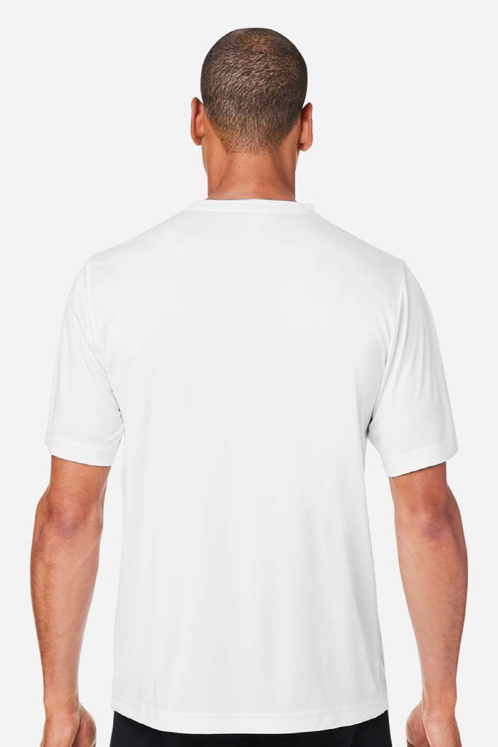 Core 365 CE10 Mens Capital Performance Short Sleeve Crewneck T-Shirt White Model Back