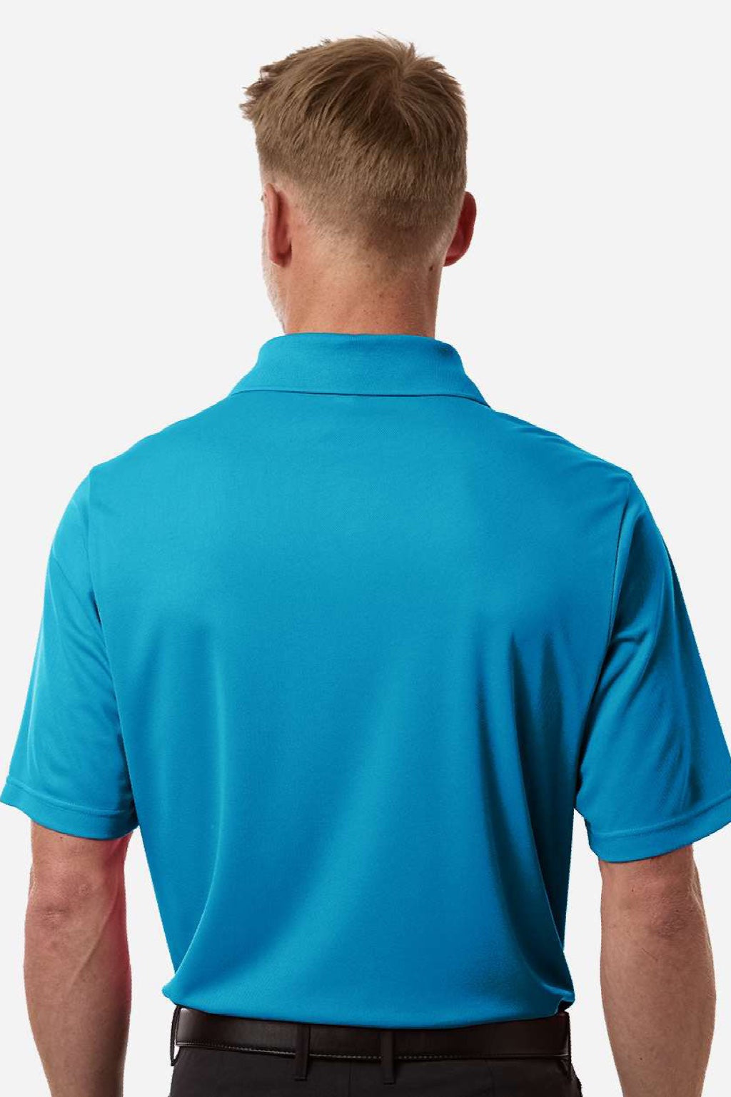 Core 365 CE108 Mens Nova Performance Pique Short Sleeve Polo Shirt Electric Blue Model Back