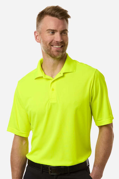 Core 365 CE108 Mens Nova Performance Pique Short Sleeve Polo Shirt Safety Yellow Model Front