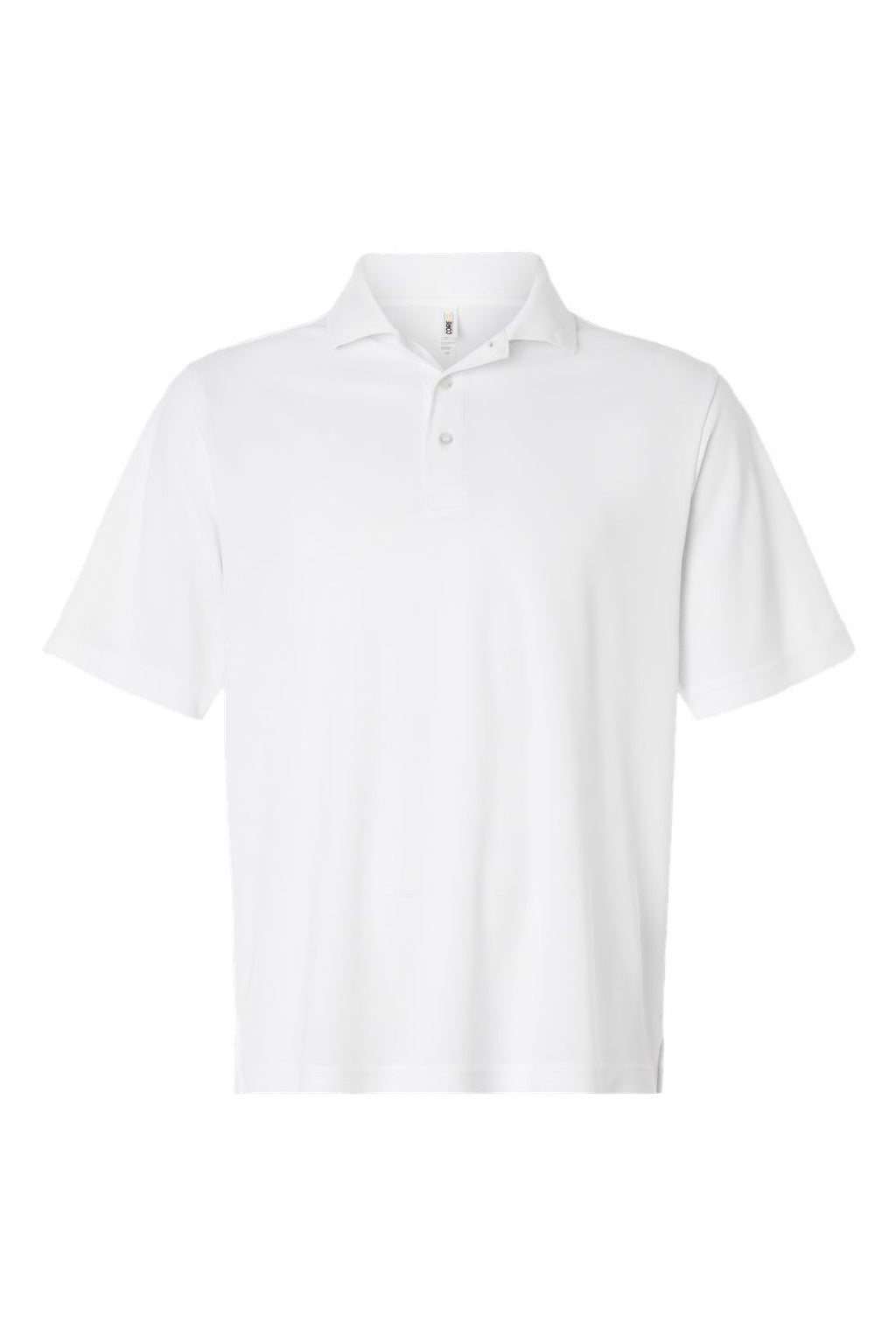 Core 365 CE108 Mens Nova Performance Pique Short Sleeve Polo Shirt White Flat Front