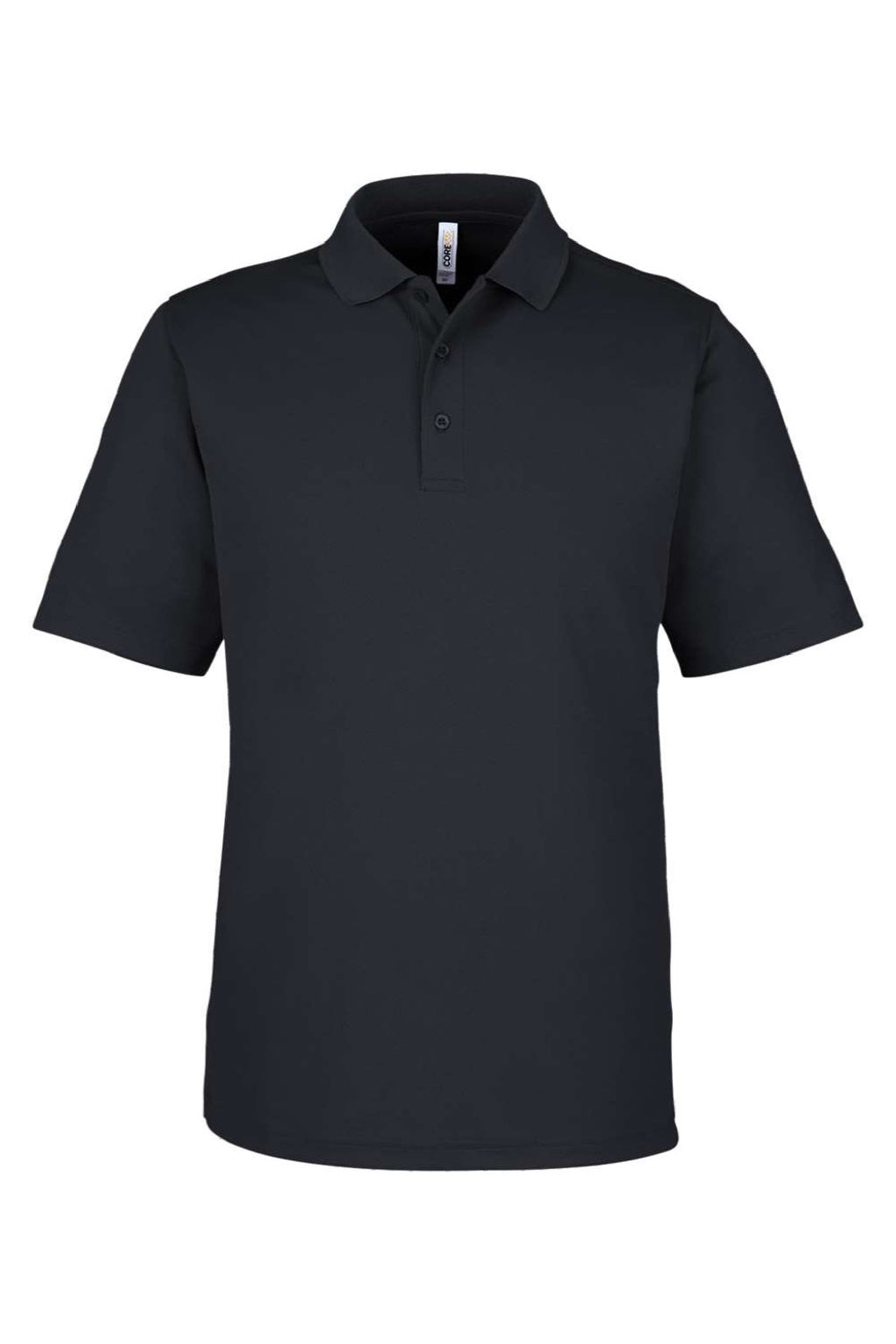 Core 365 CE104 Mens Market Snag Resistant Mesh Short Sleeve Polo Shirt Black Flat Front