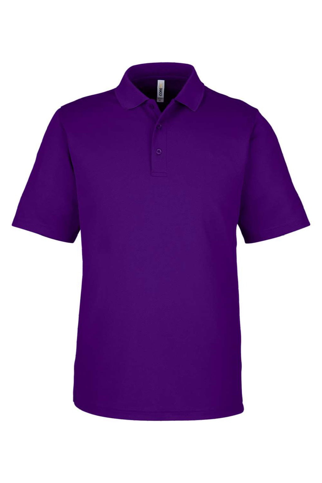 Core 365 CE104 Mens Market Snag Resistant Mesh Short Sleeve Polo Shirt Campus Purple Flat Front