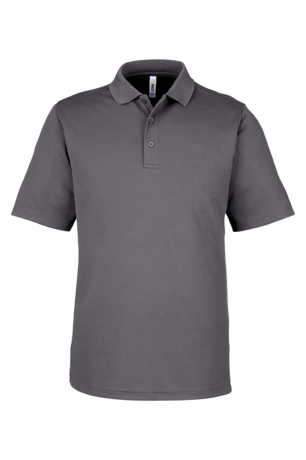 Core 365 CE104 Mens Market Snag Resistant Mesh Short Sleeve Polo Shirt Carbon Grey Flat Front
