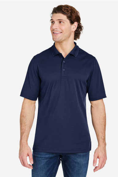 Core 365 CE104 Mens Market Snag Resistant Mesh Short Sleeve Polo Shirt Classic Navy Blue Model Front