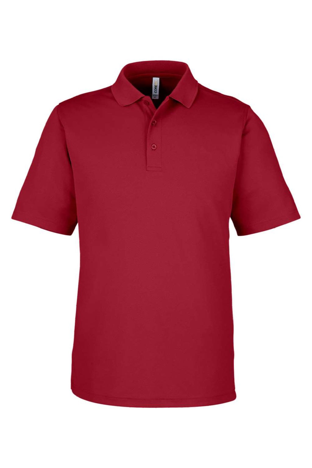 Core 365 CE104 Mens Market Snag Resistant Mesh Short Sleeve Polo Shirt Classic Red Flat Front