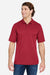 Core 365 CE104 Mens Market Snag Resistant Mesh Short Sleeve Polo Shirt Classic Red Model Front