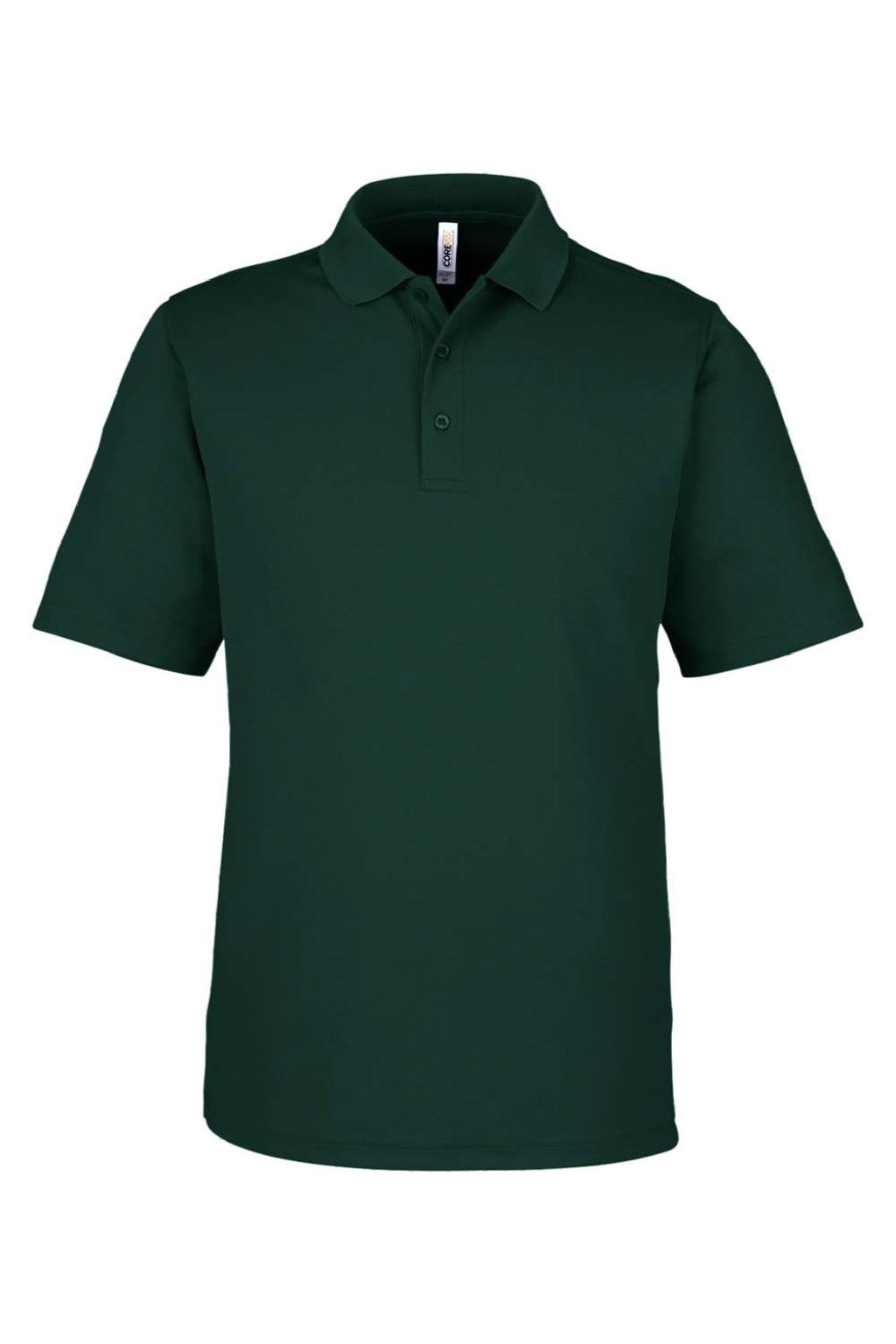 Core 365 CE104 Mens Market Snag Resistant Mesh Short Sleeve Polo Shirt Forest Green Flat Front