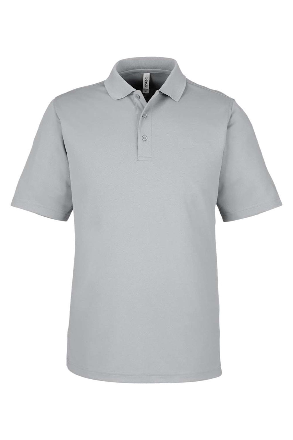 Core 365 CE104 Mens Market Snag Resistant Mesh Short Sleeve Polo Shirt Platinum Grey Flat Front
