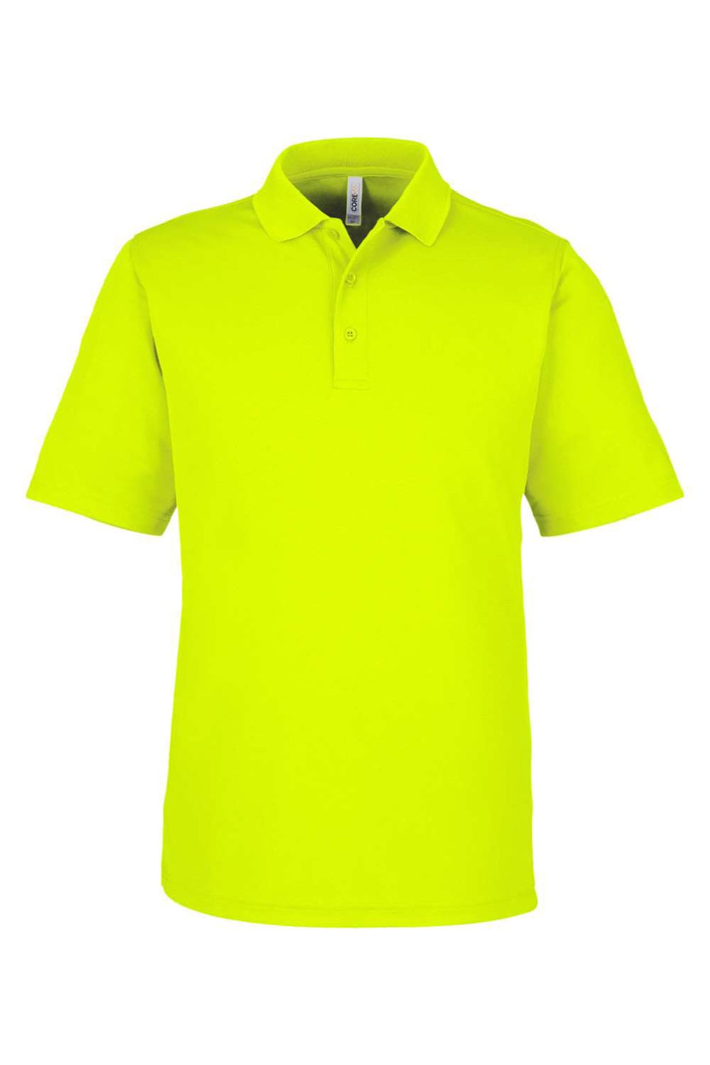 Core 365 CE104 Mens Market Snag Resistant Mesh Short Sleeve Polo Shirt Safety Yellow Flat Front