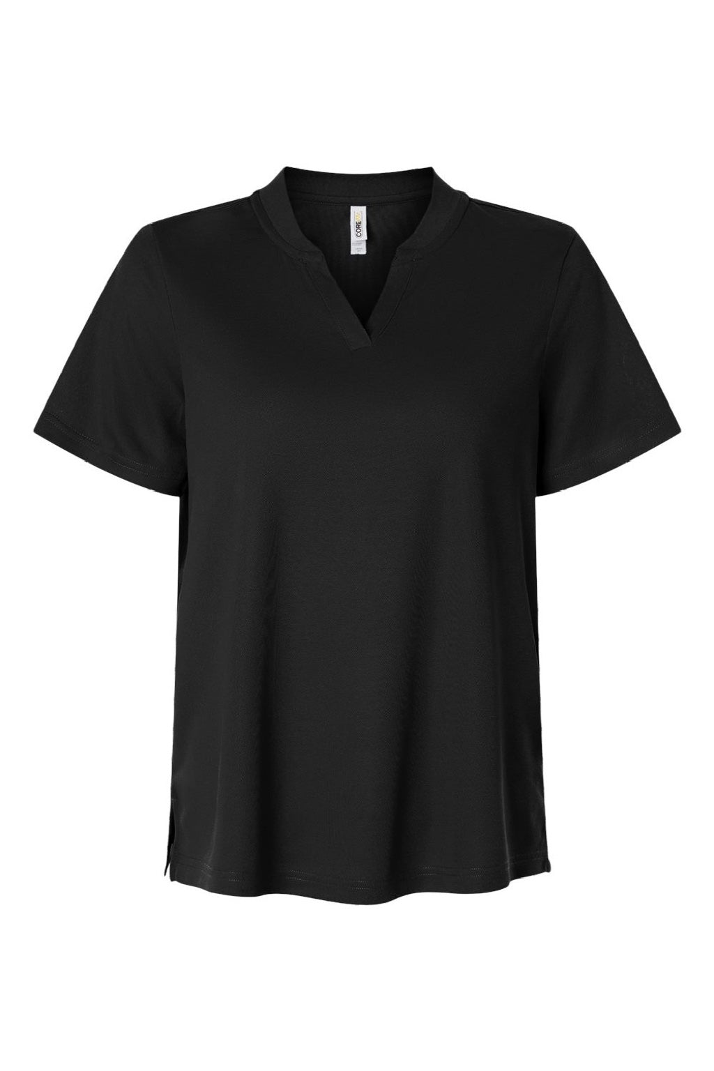 Core 365 CE108W Womens Nova Performance Pique Short Sleeve Polo Shirt Black Flat Front