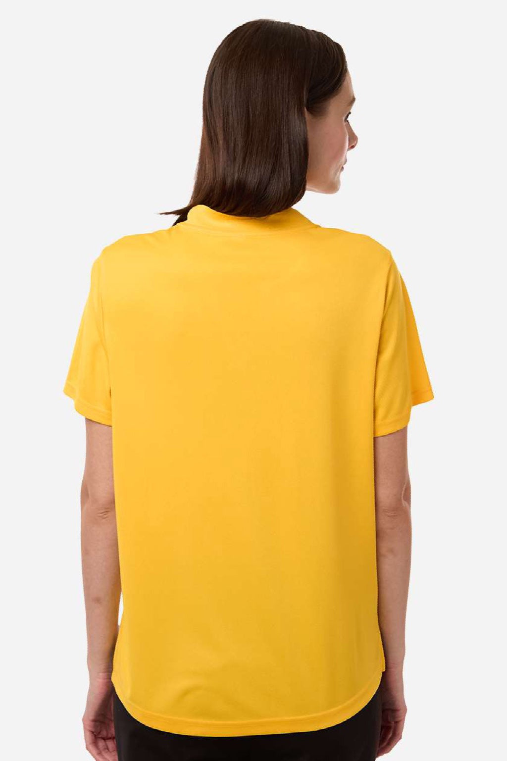 Core 365 CE108W Womens Nova Performance Pique Short Sleeve Polo Shirt Campus Gold Model Back