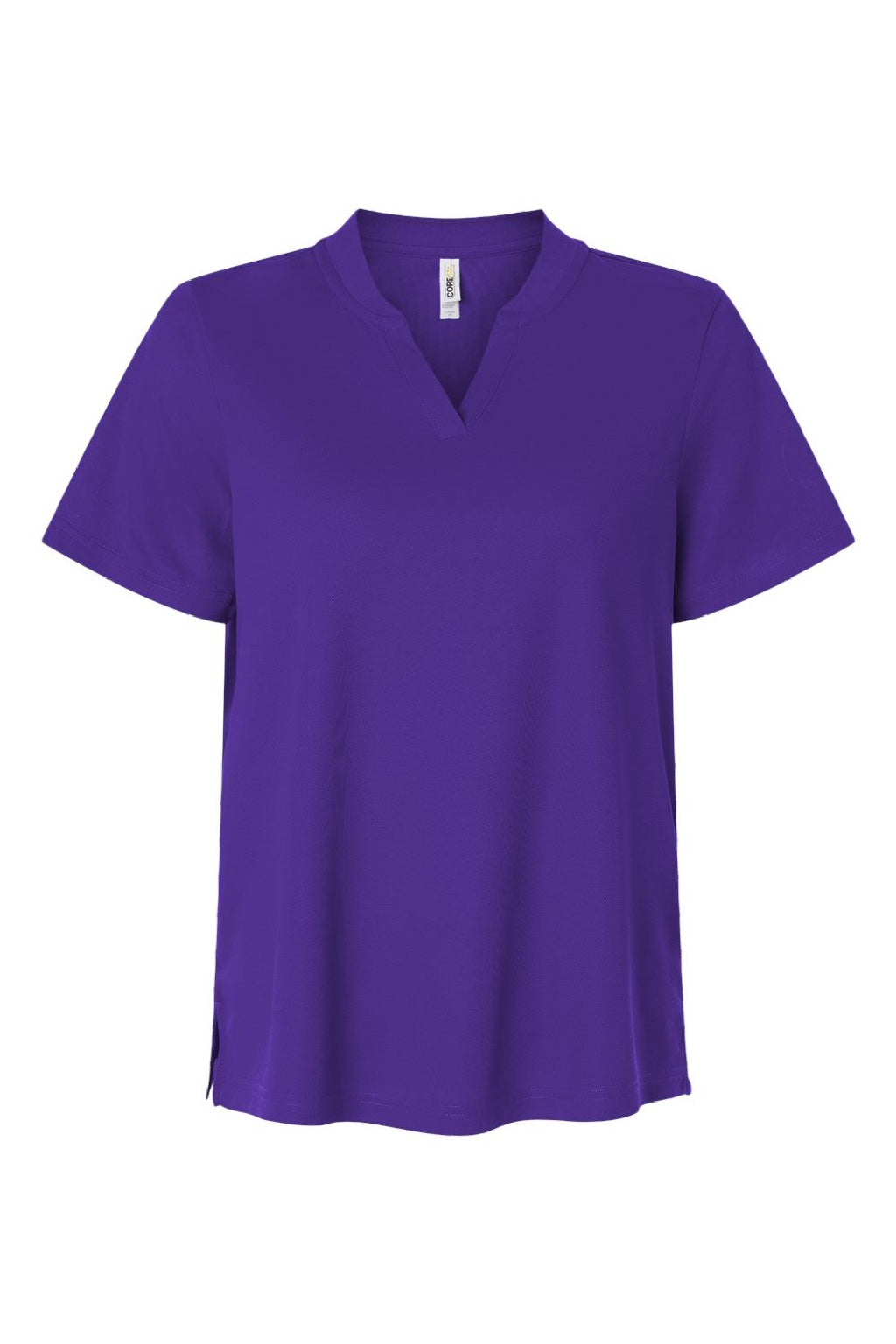 Core 365 CE108W Womens Nova Performance Pique Short Sleeve Polo Shirt Campus Purple Flat Front