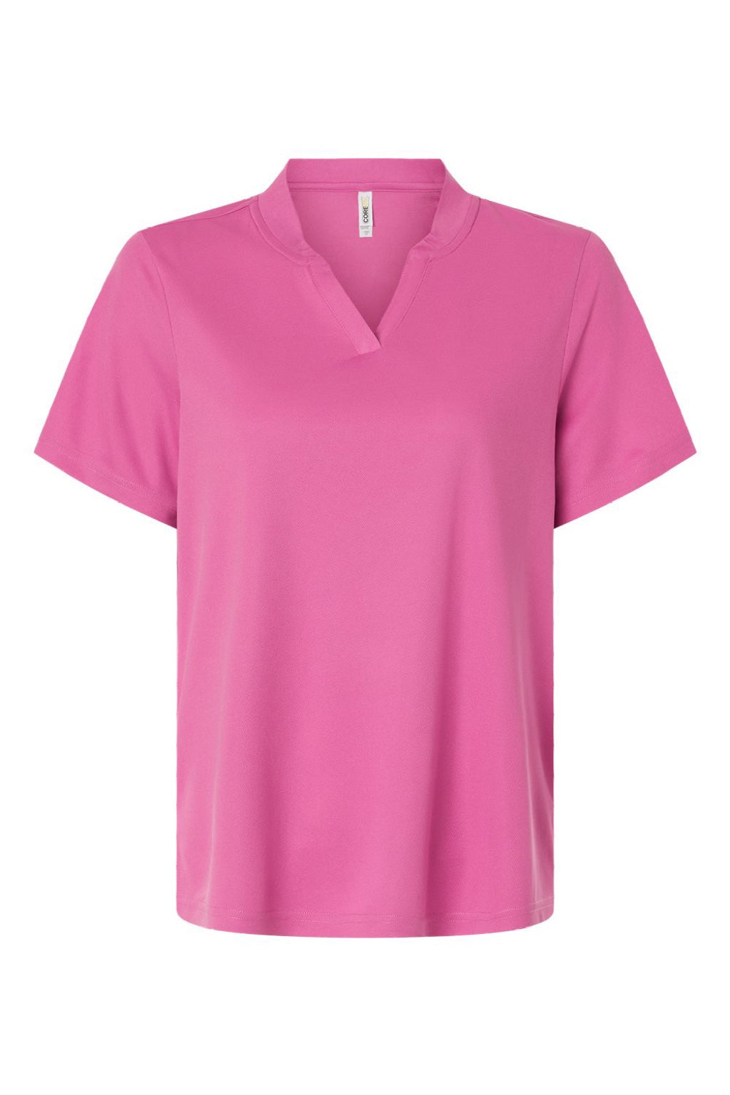 Core 365 CE108W Womens Nova Performance Pique Short Sleeve Polo Shirt Charity Pink Flat Front
