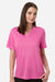 Core 365 CE108W Womens Nova Performance Pique Short Sleeve Polo Shirt Charity Pink Model Front