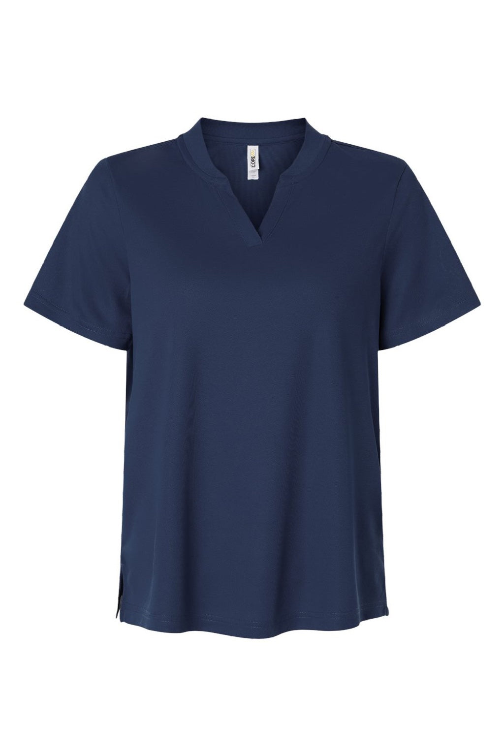 Core 365 CE108W Womens Nova Performance Pique Short Sleeve Polo Shirt Classic Navy Blue Flat Front