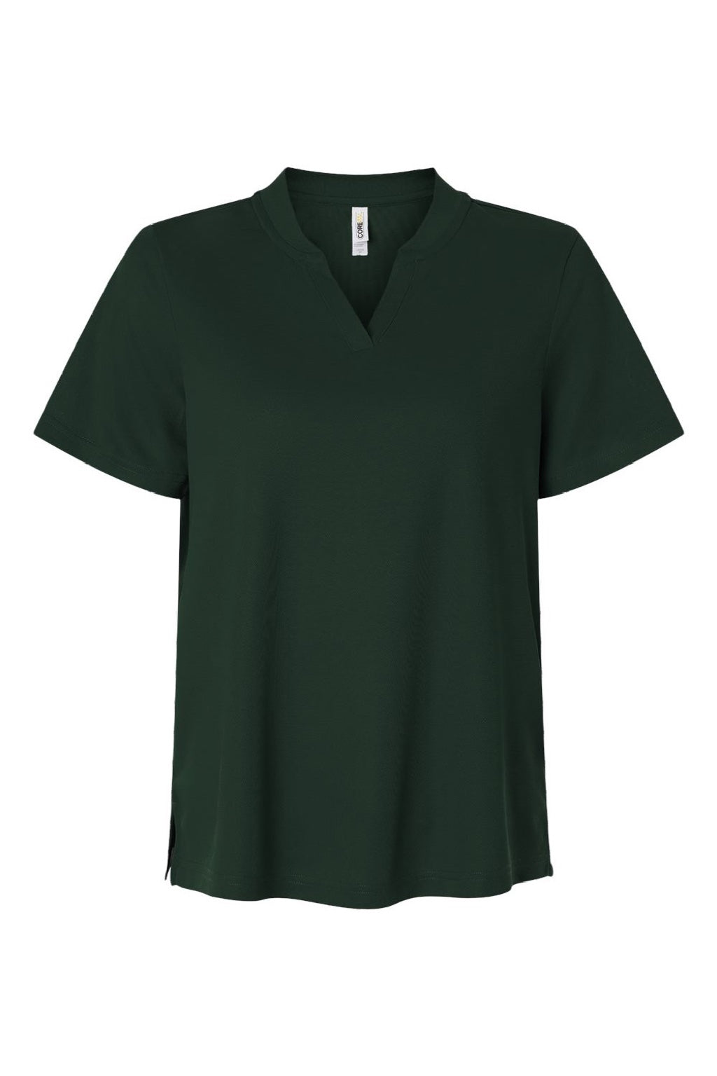 Core 365 CE108W Womens Nova Performance Pique Short Sleeve Polo Shirt Forest Green Flat Front