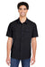 Core 365 CE510 Mens Ultra UVP Marina Short Sleeve Button Down Shirt w/ Double Pockets Black Model Front