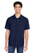 Core 365 CE510 Mens Ultra UVP Marina Short Sleeve Button Down Shirt w/ Double Pockets Classic Navy Blue Model Front