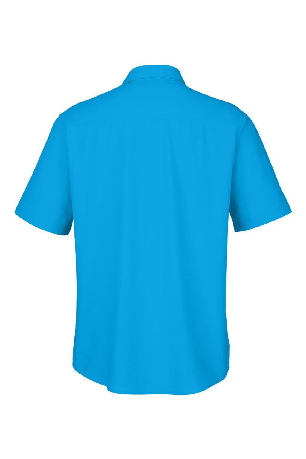 Core 365 CE510 Mens Ultra UVP Marina Short Sleeve Button Down Shirt w/ Double Pockets Electric Blue Flat Back