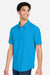 Core 365 CE510 Mens Ultra UVP Marina Short Sleeve Button Down Shirt w/ Double Pockets Electric Blue Model Side