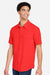 Core 365 CE510 Mens Ultra UVP Marina Short Sleeve Button Down Shirt w/ Double Pockets Marina Red Model Side