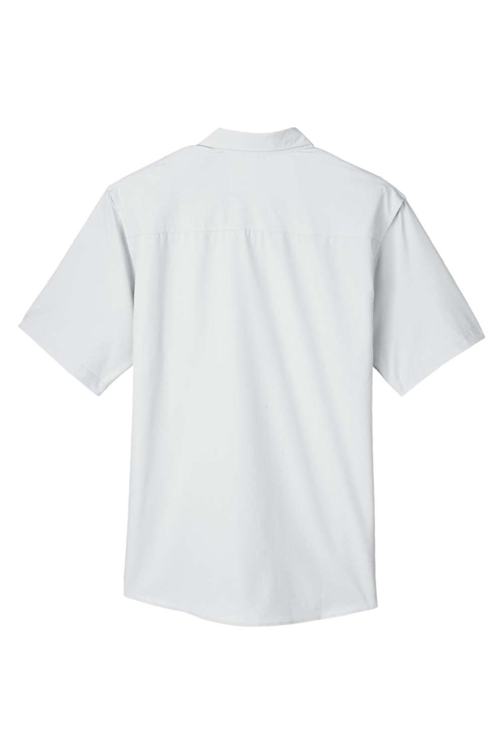 Core 365 CE510 Mens Ultra UVP Marina Short Sleeve Button Down Shirt w/ Double Pockets Platinum Grey Flat Back