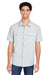 Core 365 CE510 Mens Ultra UVP Marina Short Sleeve Button Down Shirt w/ Double Pockets Platinum Grey Model Front