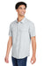 Core 365 CE510 Mens Ultra UVP Marina Short Sleeve Button Down Shirt w/ Double Pockets Platinum Grey Model Side