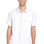 Core 365 Mens Marina Ultra UVP Moisture Wicking Short Sleeve Button Down Shirt w/ Double Pockets - White - Coming Soon