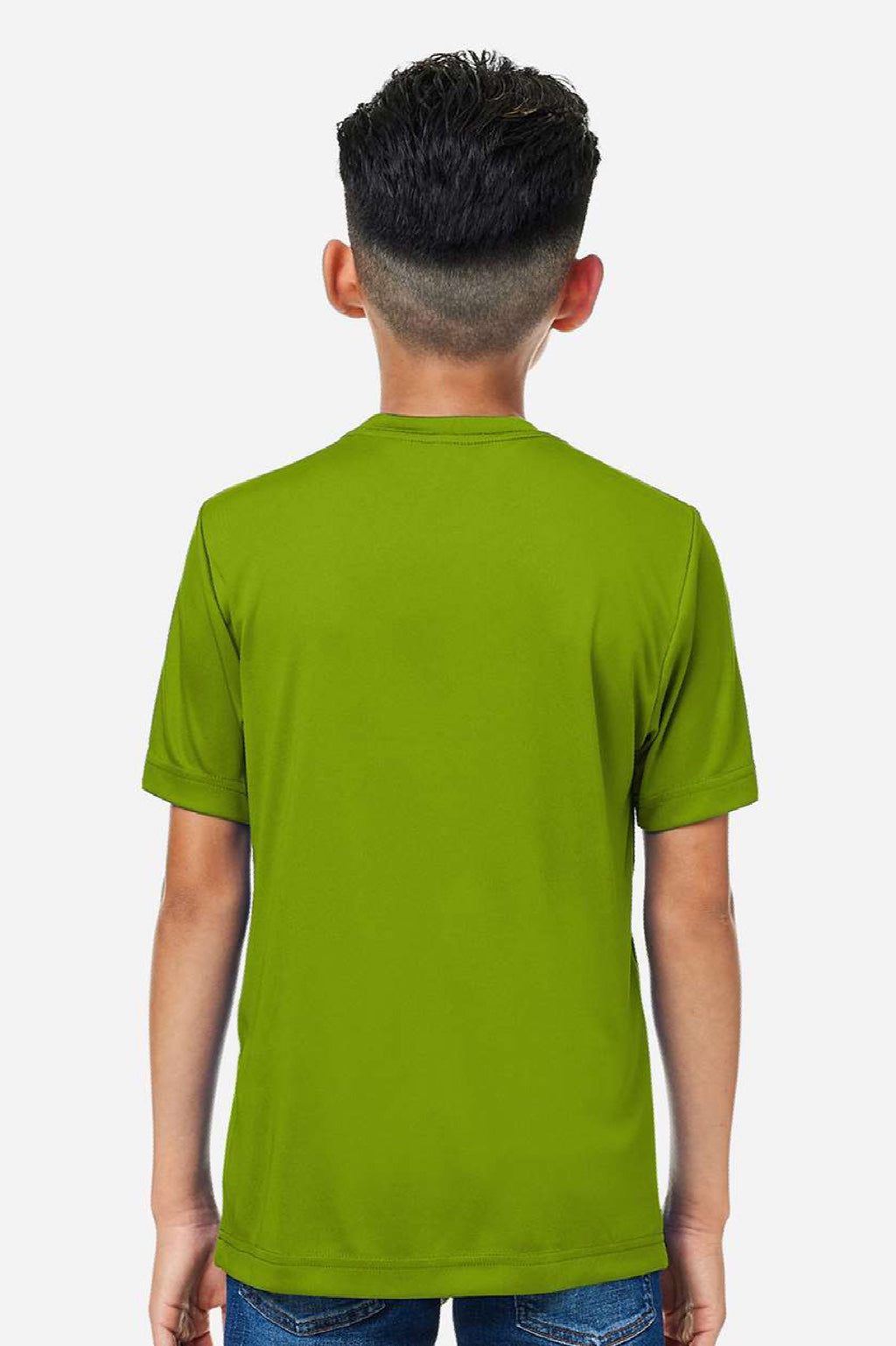 Core 365 CE10Y Youth Capital Performance Short Sleeve Crewneck T-Shirt Acid Green Model Back