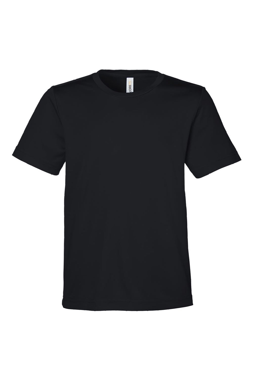 Core 365 CE10Y Youth Capital Performance Short Sleeve Crewneck T-Shirt Black Flat Front