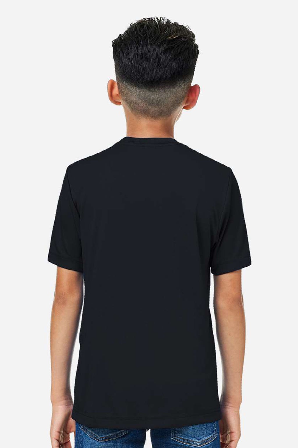 Core 365 CE10Y Youth Capital Performance Short Sleeve Crewneck T-Shirt Black Model Back
