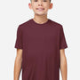 Core 365 Youth Capital Performance Moisture Wicking Short Sleeve Crewneck T-Shirt - Burgundy - New