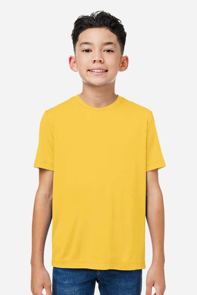 Core 365 CE10Y Youth Capital Performance Short Sleeve Crewneck T-Shirt Campus Gold Model Front