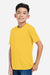 Core 365 CE10Y Youth Capital Performance Short Sleeve Crewneck T-Shirt Campus Gold Model Side